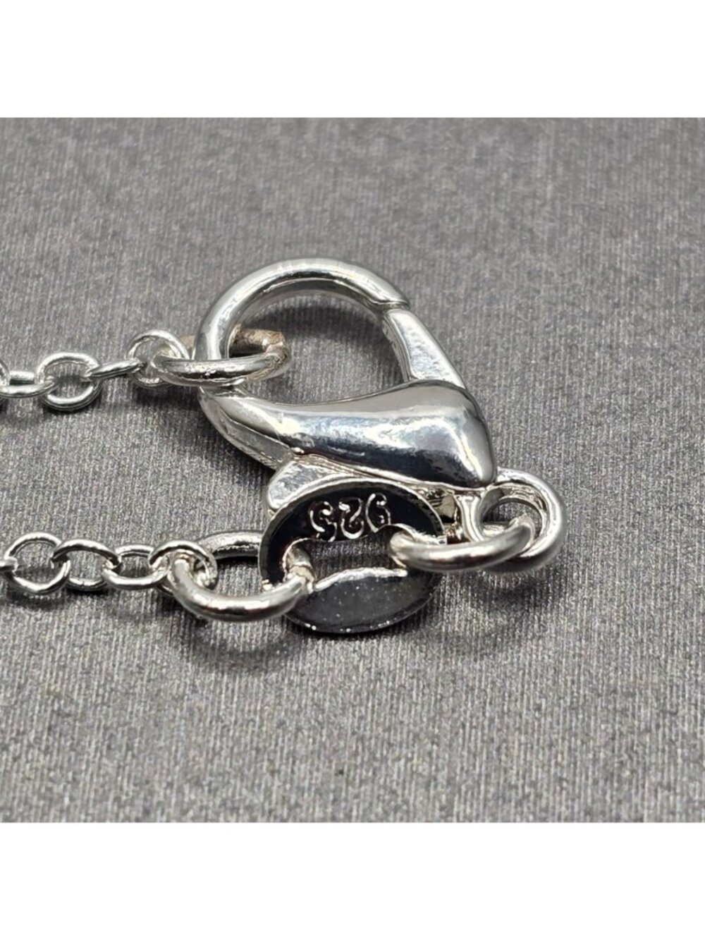 Edwardian Revival Sterling Silver Blue Topaz Pendant Necklace Emerald Cut 925 - Picture 13 of 15